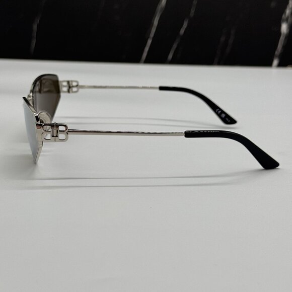 NEW BALENCIAGA SUNGLASSES SILVER UNISEX EYEWEAR BALENCIAGA BB0335S 006 main image 9